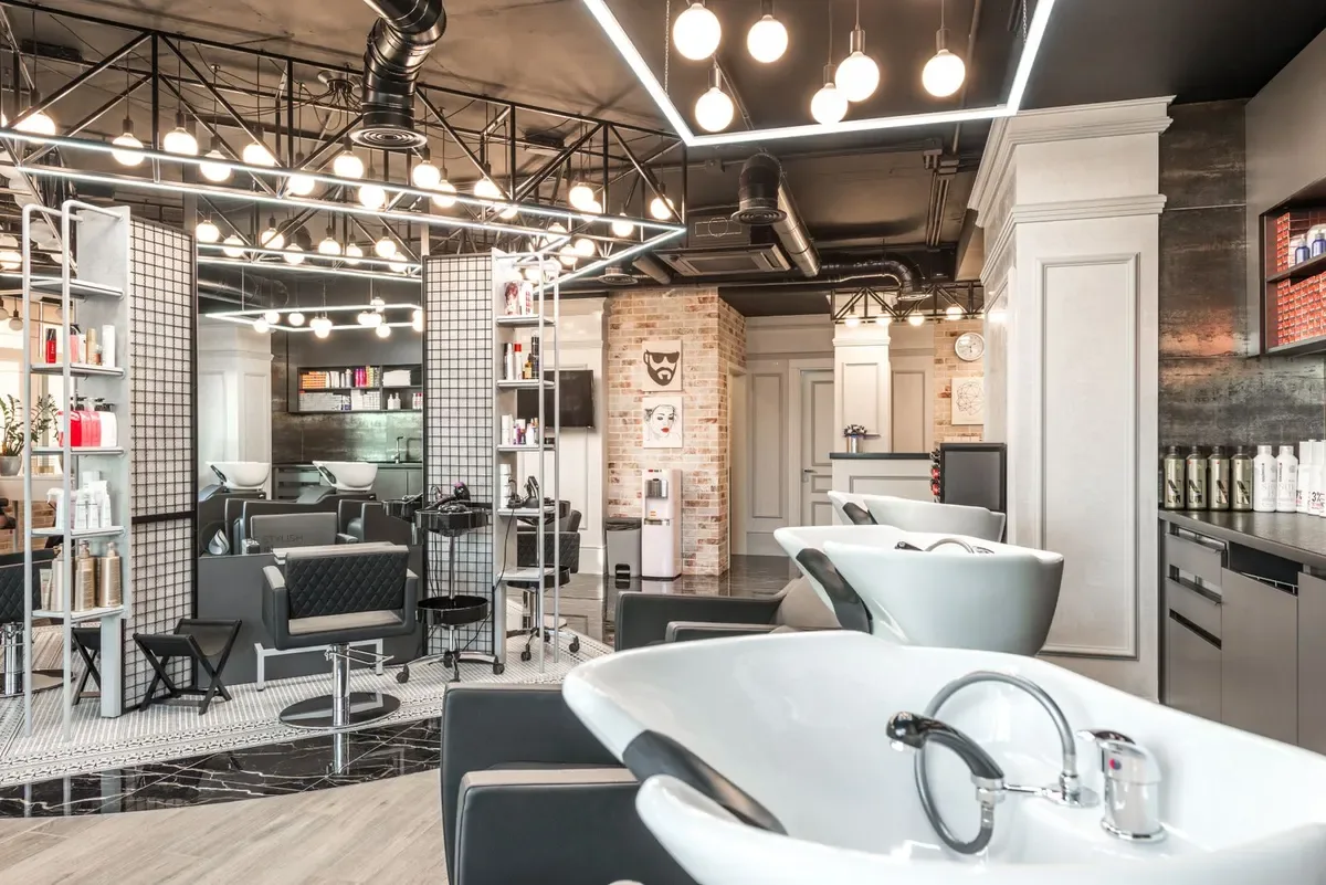 The wash basins at the back of the salon (sample photo)