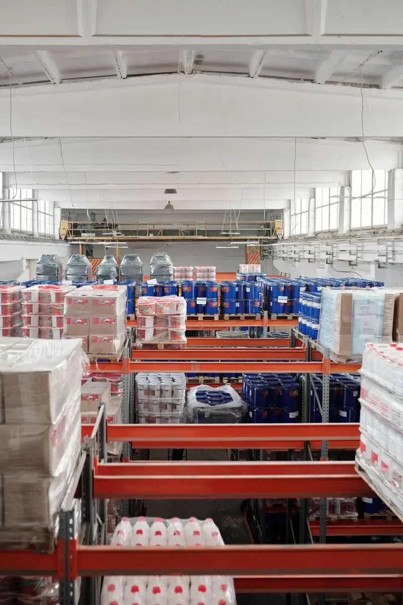 The store room, stocked for the month's orders (sample photo)